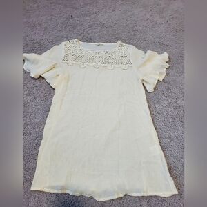 Easel Gauzy Yellow/Cream Top Size Small